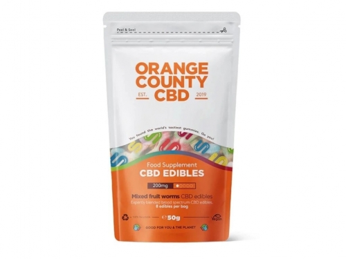 Orange County CBD gumeni bomboni s okusom crva, 200 mg CBD-a 50 g
